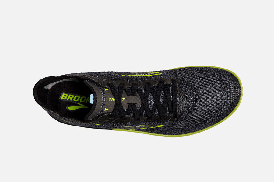 Brooks Wire v7 Spikes Shoes Mens - Black/Green - ERLXD-3948